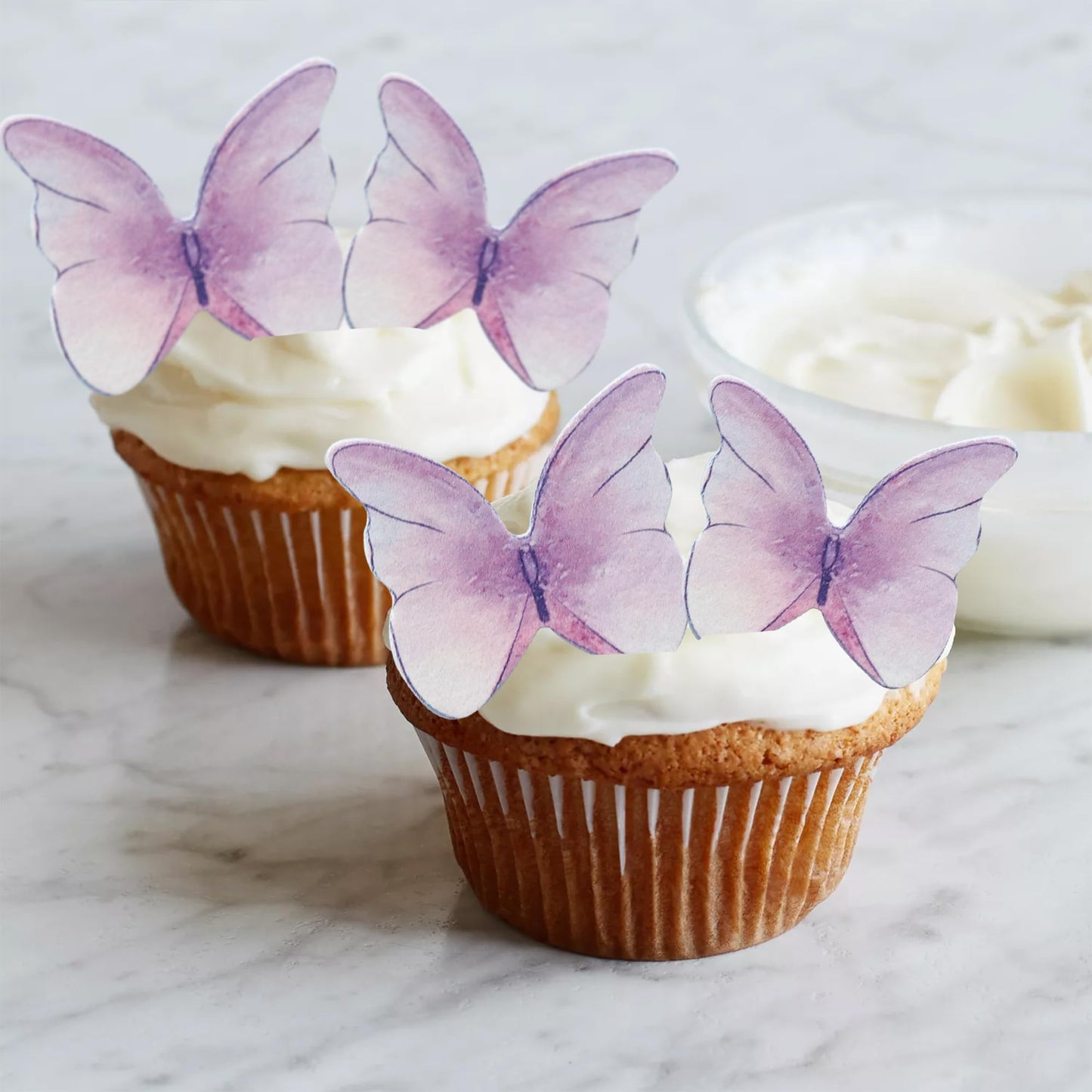 Ephlyn 48Pcs Edible Butterfly Cupcake Toppers Cute 3D Butterfly Cake Picks For Butterfly Theme Baby Shower Bridal Shower Boys Gi