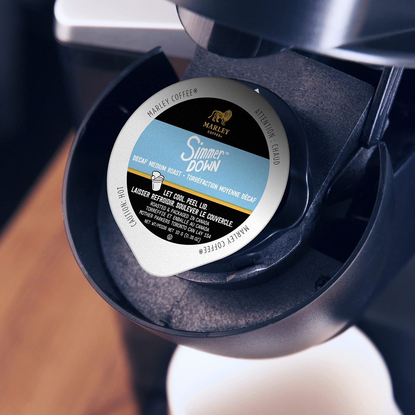 Marley Coffee Simmer Down Decaf, Swiss Water Process, Medium Roast Coffee, Keurig K-Cup Brewer Compatible Pods, 12 Count (Pack O