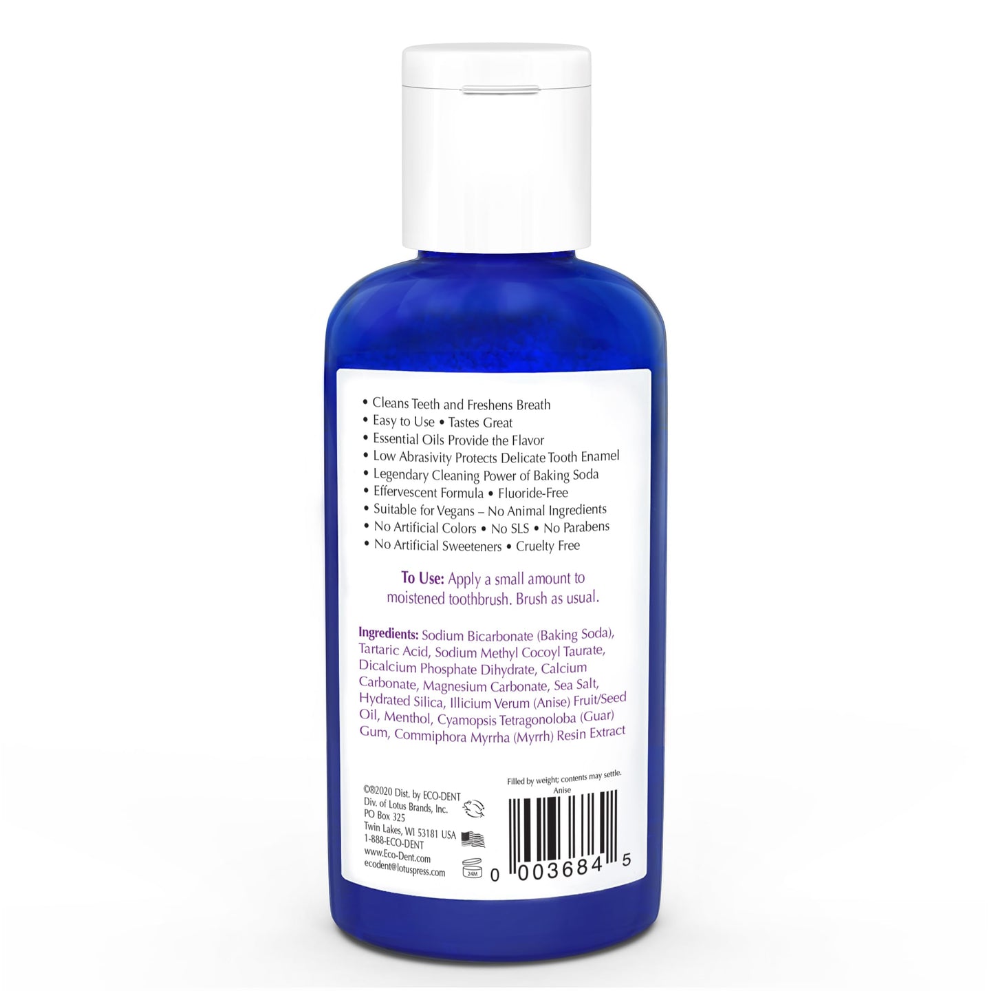 Eco-Dent Dailycare Baking Soda Toothpowder, Anise - Fluoride-Free Toothpaste Powder, Sls-Free Tooth Powder With Baking Soda, Min