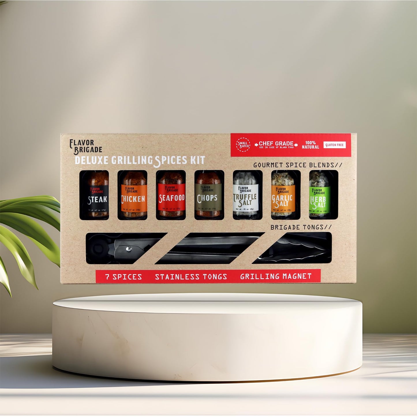 Deluxe Grilling Gift For Men - Bbq Accessories - Gourmet Spice Blends & Seasonings, Tongs, Bbq Magnet, Meat Rubs, Unique Gift Fo