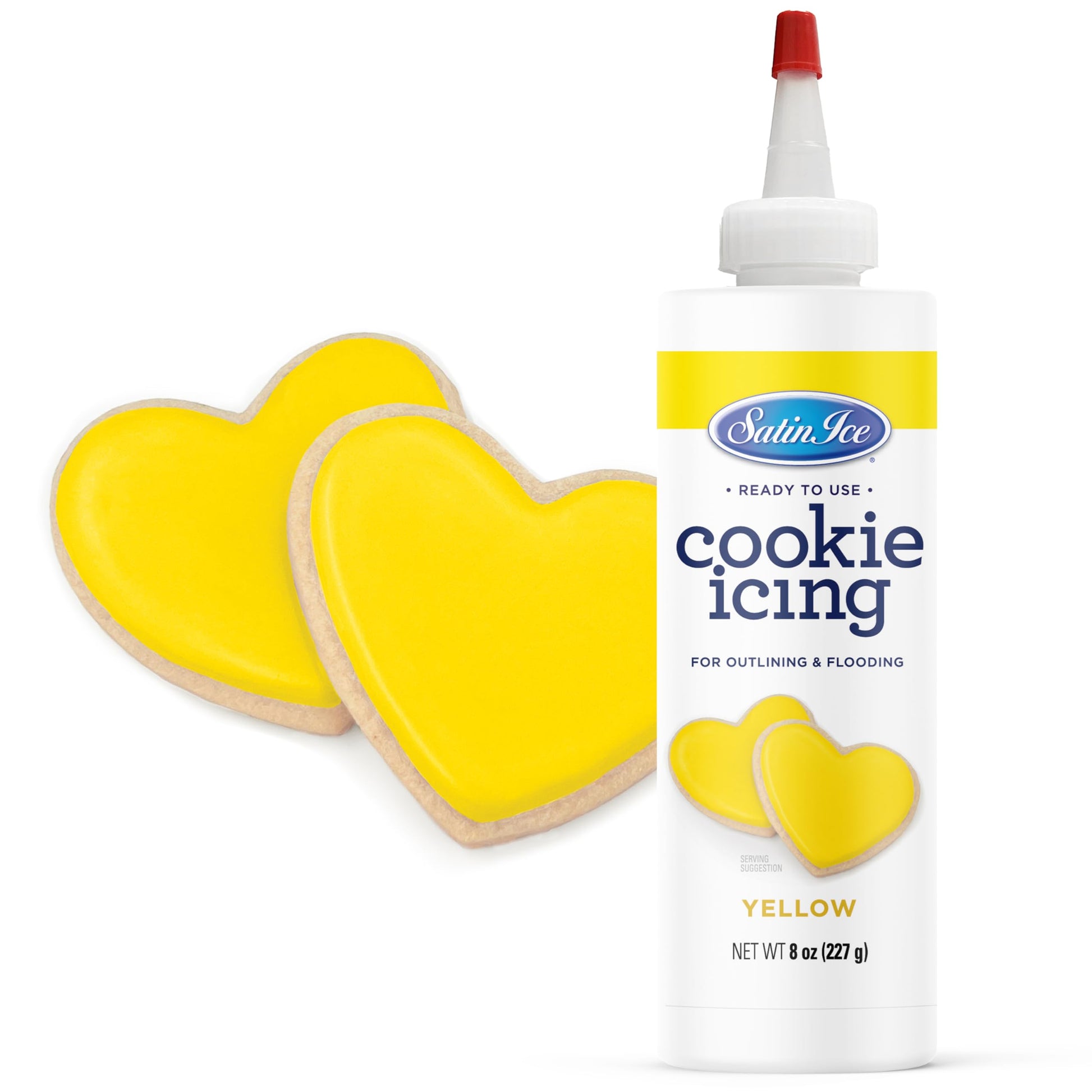 Satin Ice Cookie Icing - Yellow - 8oz Bottle