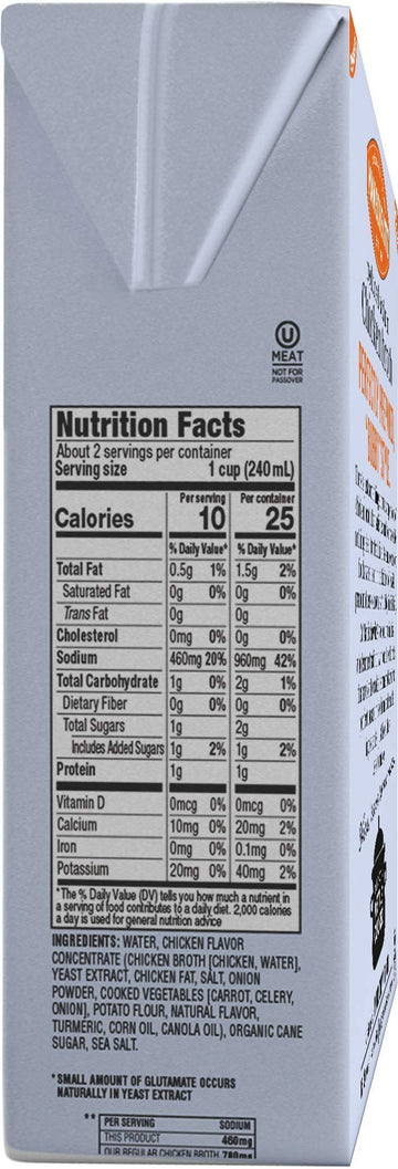 Manischewitz Reduced Sodium Chicken Broth 17Oz (3 Pack), Flavorful, Kettle Cooked, Slowly Simmered