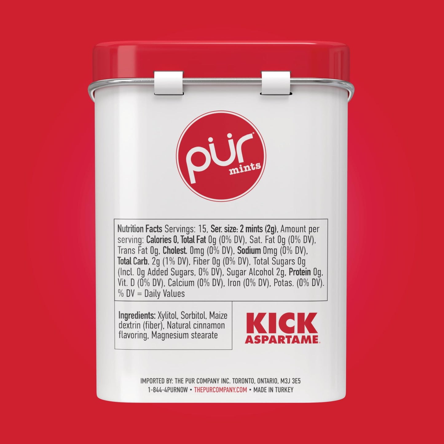 PUR Mints | Aspartame-Free | Made with Xylitol | Sugar-Free  Vegan  Gluten-Free & Keto Friendly | Natural Cinnamon Flavor  30 Pieces (Pack of 12)