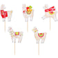35 Pcs Llama Cupcake Toppers Double Sided Mexican Fiesta Alpaca Cupcake Picks For Llama Fiesta Theme Baby Shower Kids Boys Girls