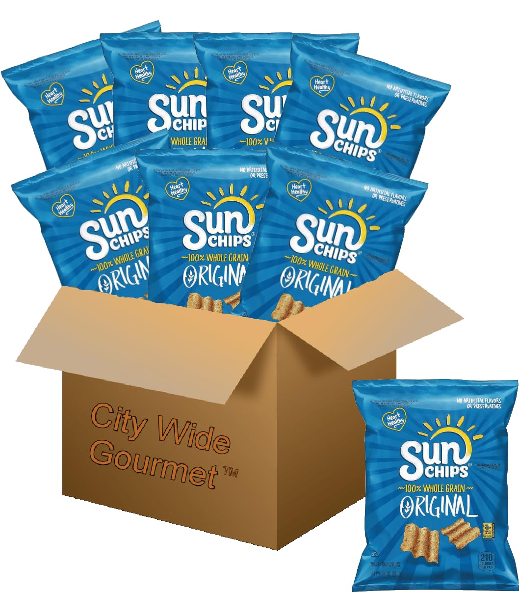 Sunchips Oriflavor Blendal Flavored Whole Grain Snacks  1.5 Ounce Bags (Pack Of 8)  Bundled By City Wide Gourmet