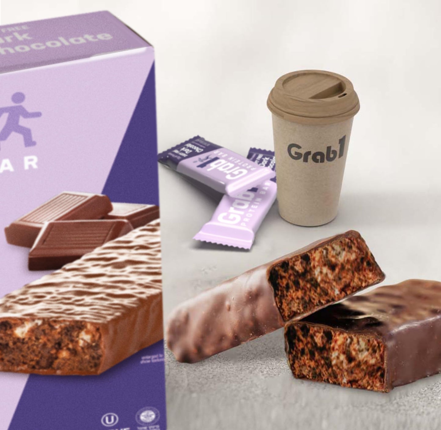 GRAB1 Dairy Free Protein Bars, 15g Protein, Vegan, 10 Bars (2 Pack), Low Calorie, Delicious Snack