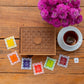 Octavius Tropical Palm Cutwork Wooden Tea Sampler Box | Enhanced Black & Green Tea Gift Set | 6 Flavors, 90 Tea Bags | Elegant Teas Gift Box For Tea Lovers