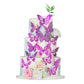Gyufise Metallic Purple Butterfly Cupcake Toppers Hollow Art 3D Butterfly Cake Toppers Decorations Baby Shower Wedding Anniversa