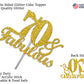 RokAPary 70th Birthday Cake Topper, Gold Glitter Acrylic, Sturdy Double-Sided, Made in USA, Model RCTF