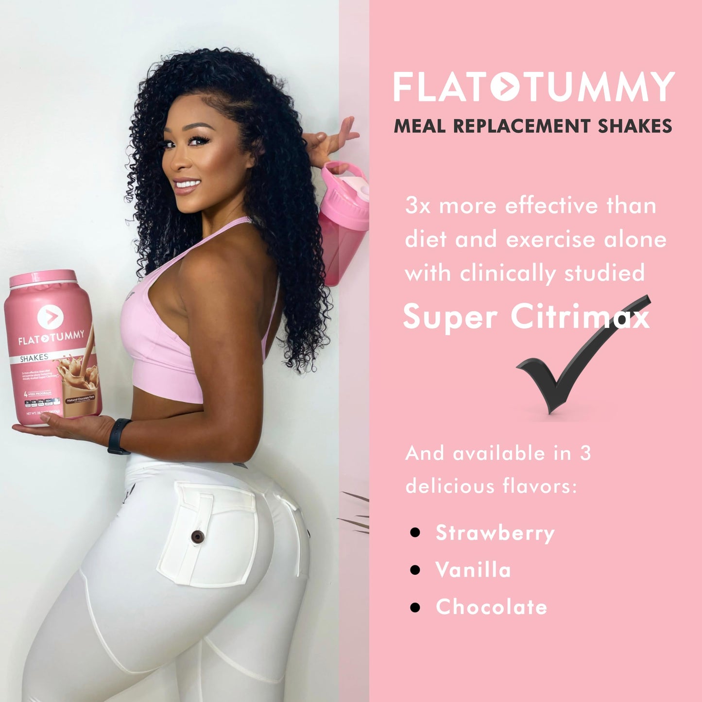 Flat Tummy Tea Meal Replacement Shake - Chocolate, 20 Servings, EBT Eligible - Plant Based Protein Powder for Women - Vitamins &
