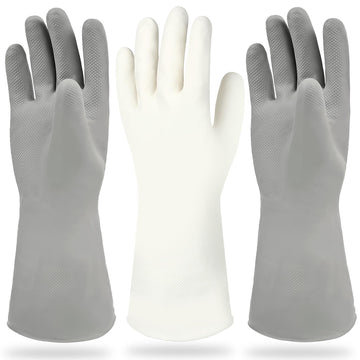 Cleanbear Cleaning Gloves Latex Free Rubber Gloves Reusable Lightweight And Durable Set Of 3 With 2 Pairs Of Gray Gloves And 1 P