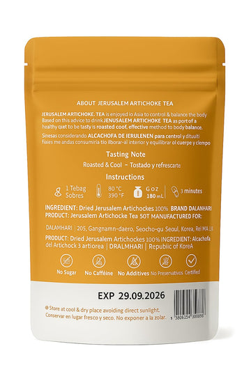 DALAMHARI Jerusalem Artichokes Tea Bags - 30 Count, Decaf, Smooth Move, Ballerina, Chicory Root, Burdock Root, Sugarproof