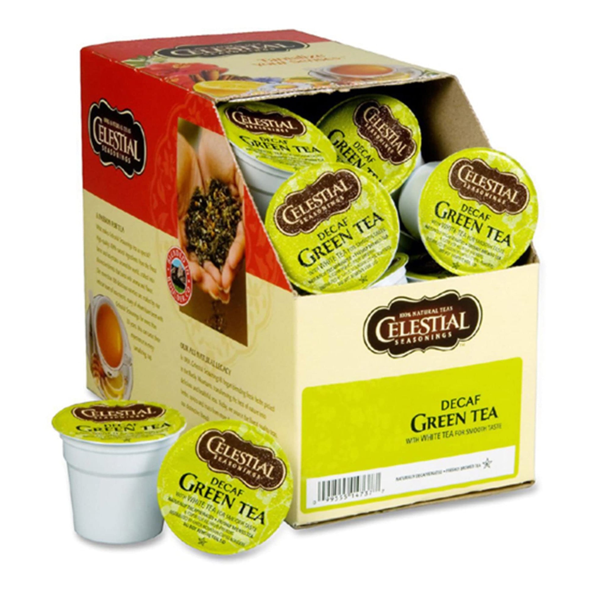 Celestial Seasonings Decaf Green Tea K-Cup Portion Pack, 24-Count, For Keurig Brewers, Red