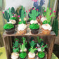 Honbay 24Pcs Cactus Cake Cupcake Toppers Food Fruit Picks Hawaiian Cacti Themed Party Supplies