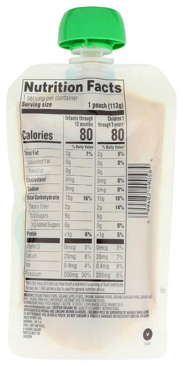 365 By Whole Foods Market, Organic Mango Apple Banana Kale Baby Food, 4 Ounce