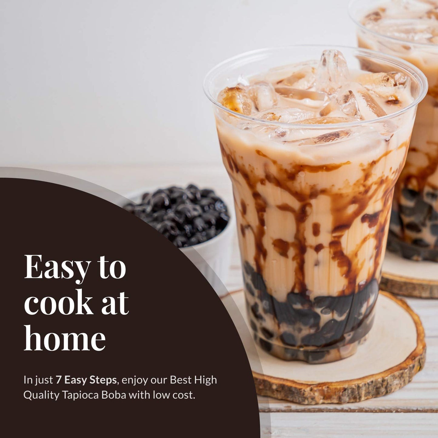 Fanale Tapioca Pearls for Bubble Tea, 6lb (1lb x 6), Made in USA, Perfect for Milk Tea, Coffee, Shaved Ice Toppings