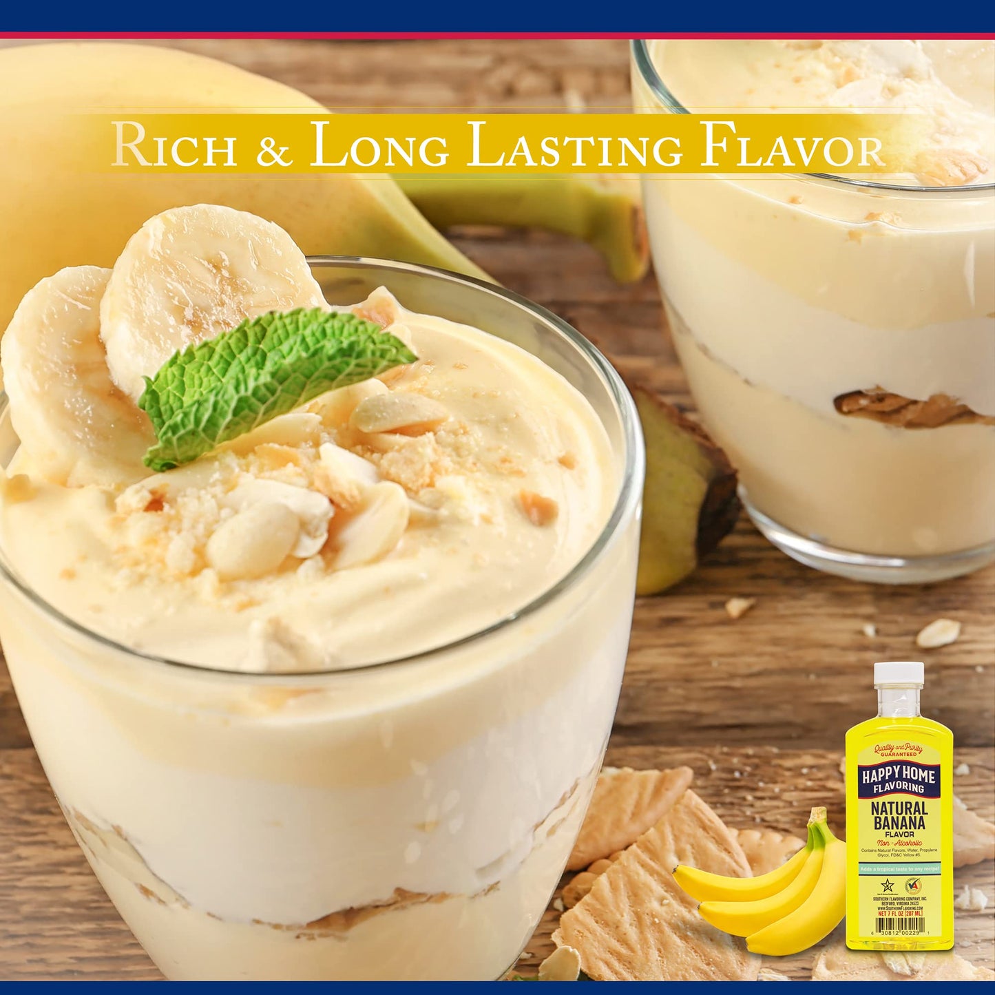 Happy Home Natural Banana Flavoring, Non-  ic, Certified Kosher, 7 Fl Oz
