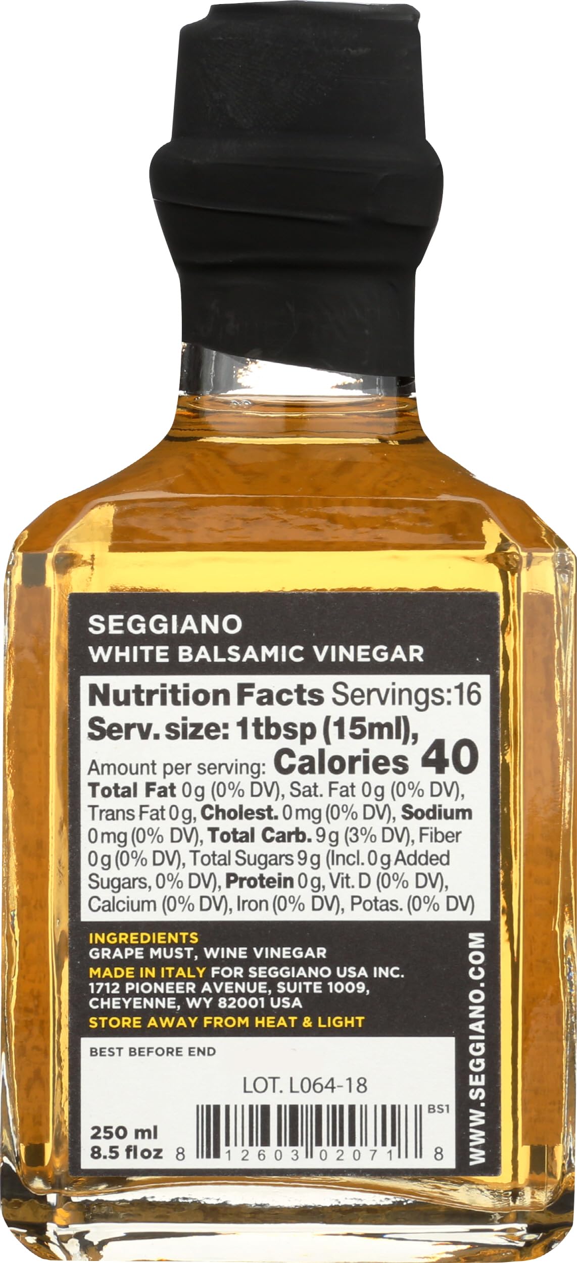 Seggiano White Balsamic Vinegar - 8.4 Fl Oz (Pack of 1) - Premium Italian Condiment
