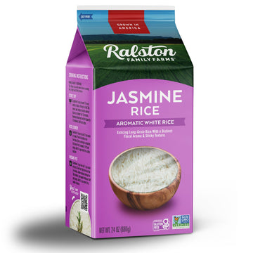 Ralston Family Farms Jasmine White Rice, 24 Oz Carton: 6 Pack, American Grown, Non-Gmo, Naturally Gluten Free