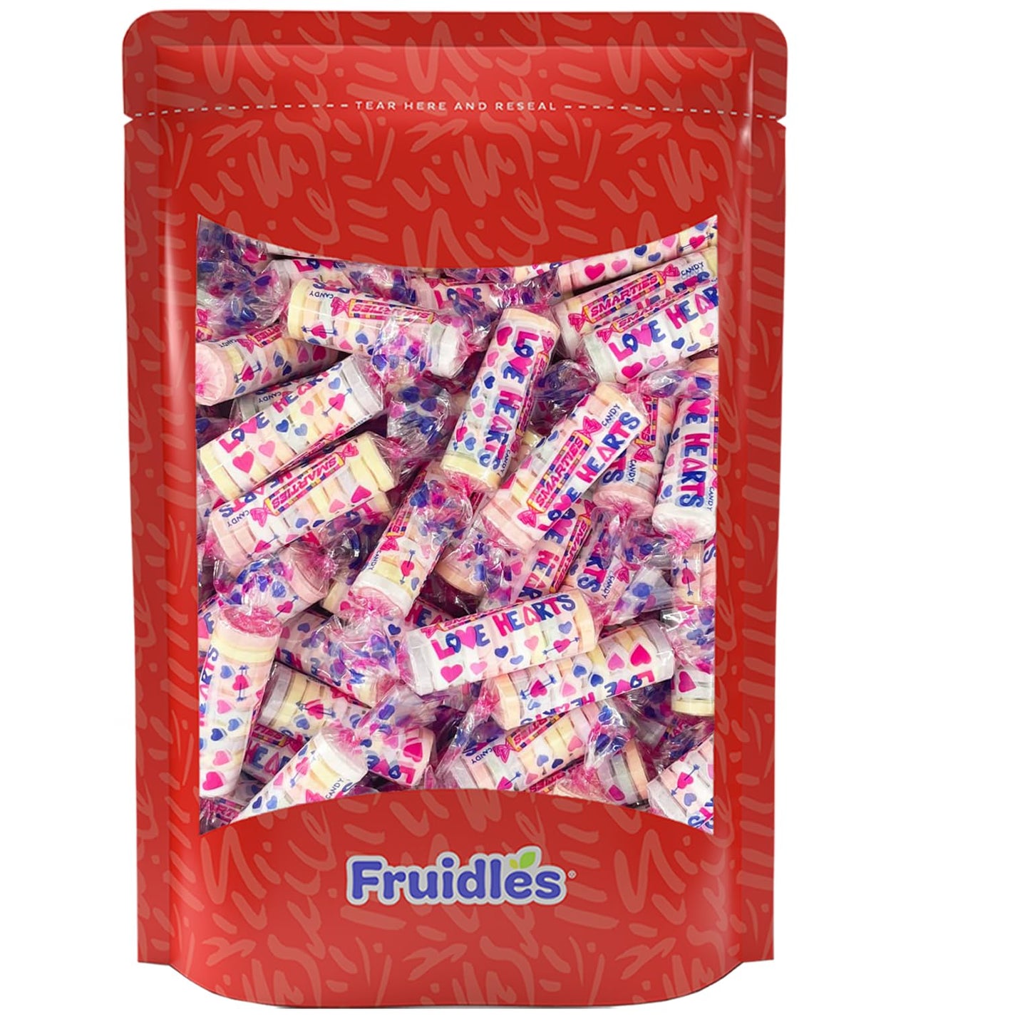 Valentine'S Smarties Love Hearts Hard Candy Roll, Heart Shaped Assorted Candies, Individually Wrapped Roll (Half-Pound)