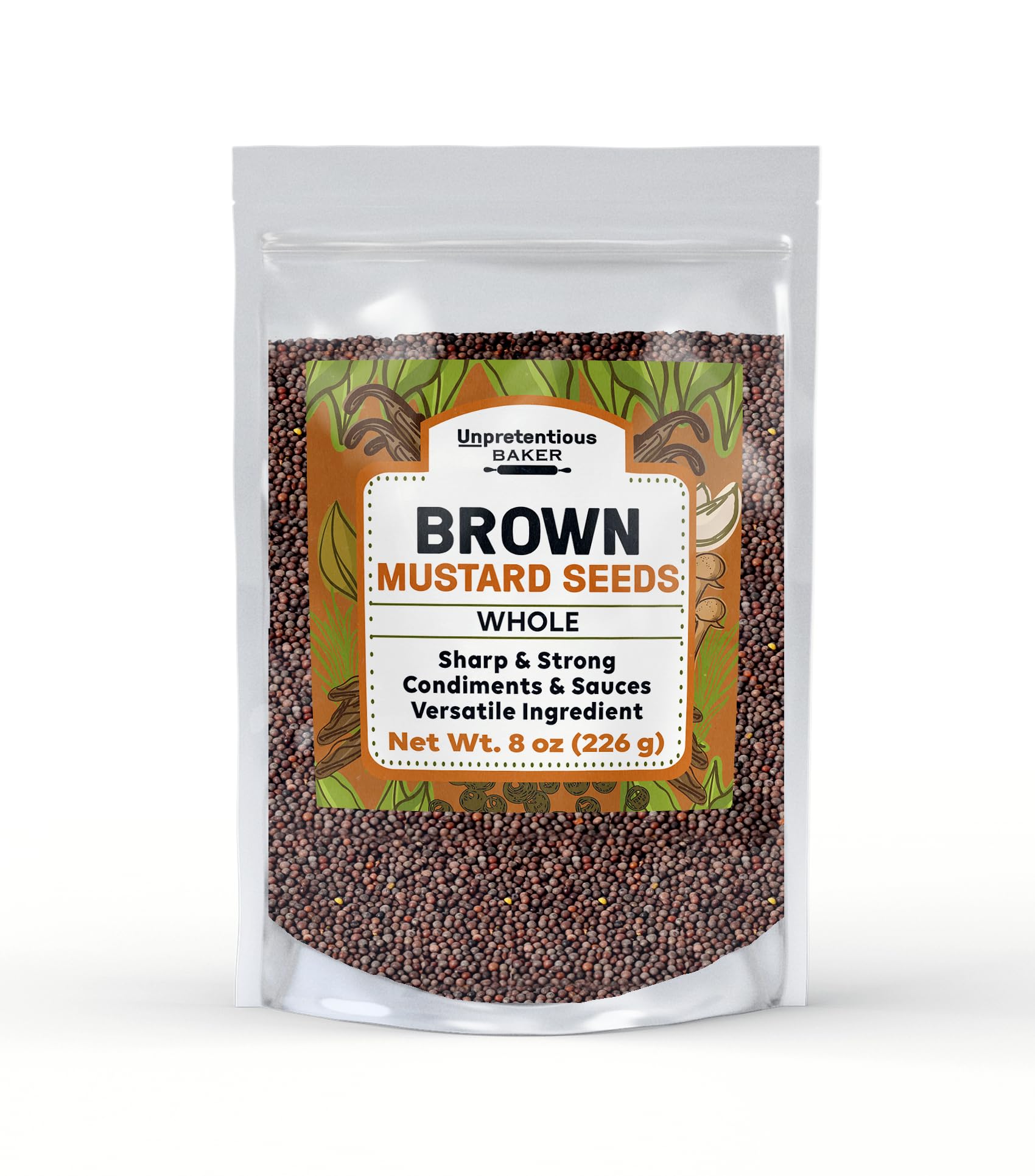 Unpretentious Brown Mustard Seeds, 8 oz, Sharp & Strong, Condiments & Sauces, Versatile Seasoning