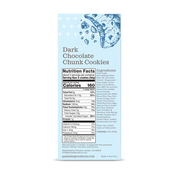 Pamela'S Dark Chocolate Chunk Gluten Free Cookies, 6.25 Oz Boxes (Pack Of 6)