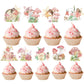 Rngmsi Fairy Cupcake Toppers - 36Pcs Fairy Birthday Party Decorations Chic Flower Fairy Baby Shower Party Cupcake Topper Decorat