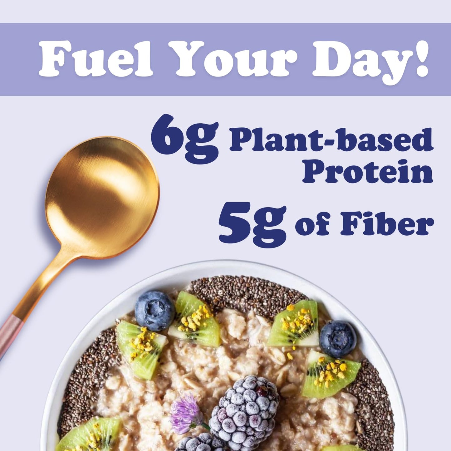 Earnest Eats Superfood Oatmeal Cups, Blueberry Chia, 6g Protein, Vegan, Gluten Free, 2.1 Ounce (Pack of 6)