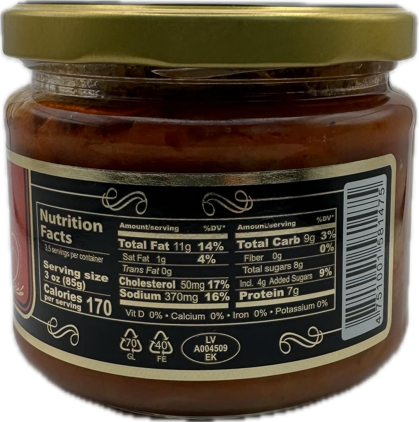 Riga Gold Fried Sprats In Tomato Sauce Jar 280Gr (Pack 12)