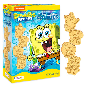 Spongebob Honey Graham Cookies Snack Box (6oz) - Pantry Birthday Party Favors Cookie Pack Bundle with Spongebob Cookie Sweet Tre