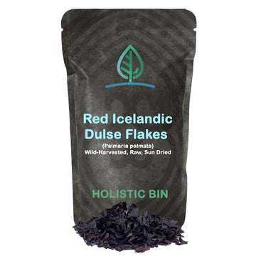 Wild Icelandic Dulse Flakes By Holistic Bin | Fine Culinary Grade Organic Seaweed Superfood | 100% Pure Atlantic Dulse Seaweed F