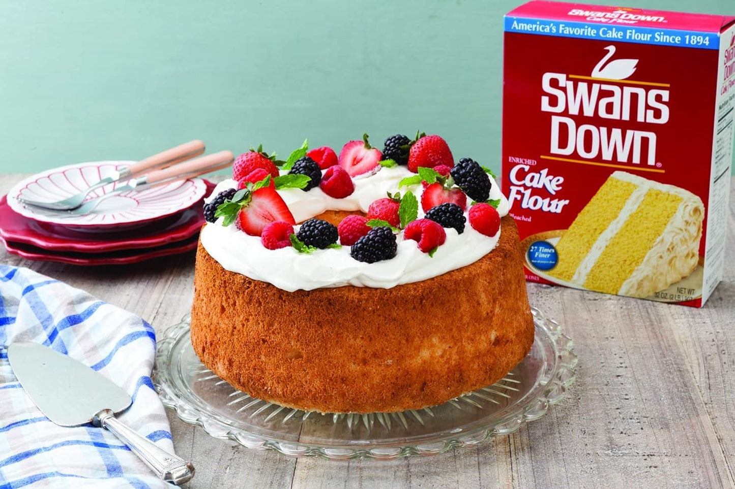 Swans Down Regular Cake Flour, 32oz Box, Pack of 4, All-Purpose Baking Flour
