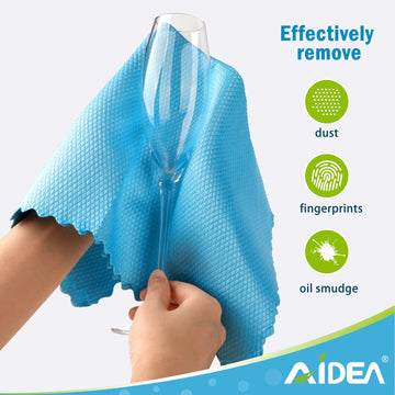 Aidea Microfiber Glass Cleaning Cloths-8Pk, 16''X16'' Premium Microfiber Glass And Window Cleaner, Lint Free Quickly Clean Windo