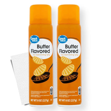 2 Packs of Great Value Butter Flavored Cooking Spray 8 Oz with Bonus HAKUNA Products Flash Card