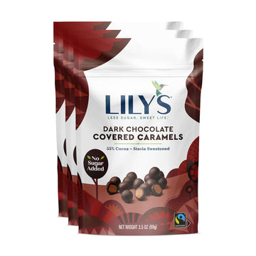 Dark Chocolate Covered Caramels By Lily'S Sweets | Made With Stevia, No Added Sugar, Low-Carb, Keto Friendly | Fair Trade, Glute