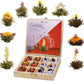 Creano Flowering Tea Abloom Tea - Blooming Tea Gift Set in Stylish Wooden Tea Box - 12 Pieces, Mix of White & Black Tea a gift f
