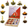 Creano Flowering Tea Abloom Tea - Blooming Tea Gift Set in Stylish Wooden Tea Box - 12 Pieces, Mix of White & Black Tea a gift f