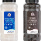 52USA Himalayan White Salt (Coarse Grain) 39 oz + Whole Black Peppercorns 18 oz, Salt and Pepper Grinder, Black Peppercorn Refil
