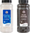 52USA Himalayan White Salt (Coarse Grain) 39 oz + Whole Black Peppercorns 18 oz, Salt and Pepper Grinder, Black Peppercorn Refil
