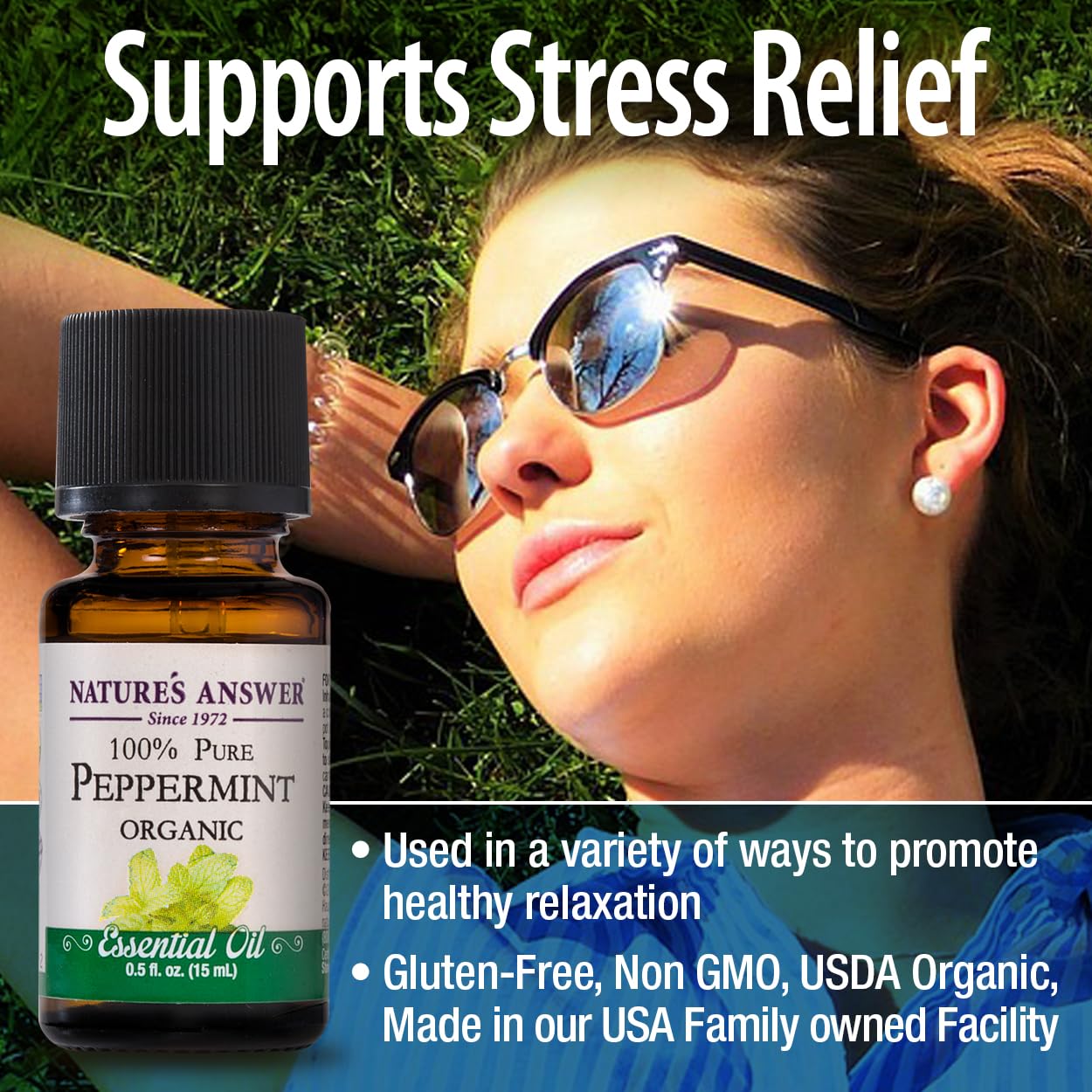 Nature’S Answer Usda Organic Peppermint Essential Oil, 100% Pure | Natural Aromatherapy Oil For Diffuser/Humidifier, Steam Distilled 0.5 Fl Oz. (15Ml) | Made In Usa