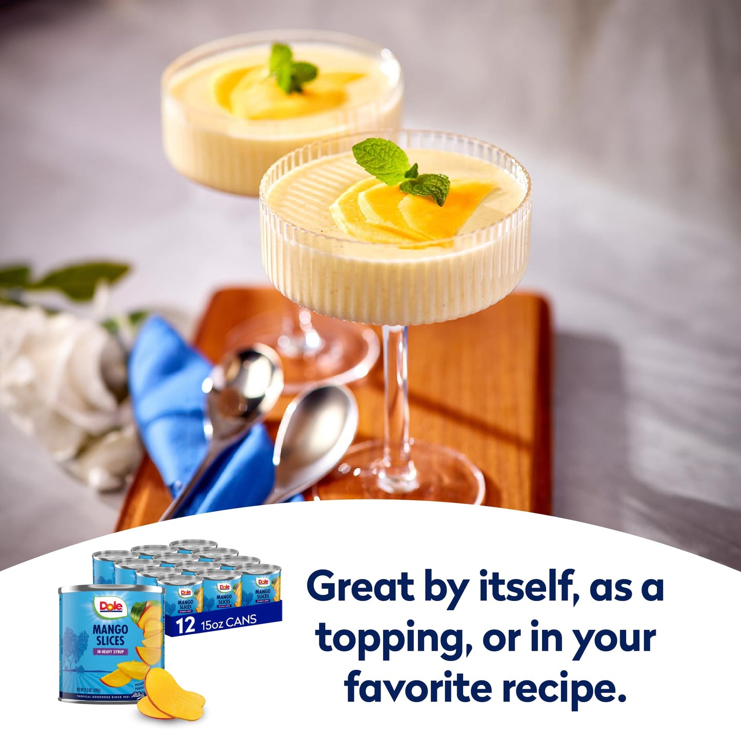 Dole Mango Slices in Heavy Syrup - Dole Canned Fruit - Rich Source of Vitamin C - 15.5 oz Cans - 12 Pack