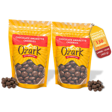 OZARK NUT ROASTERS, Chocolate Amaretto Cherries, Chocolate-Flavored Cherry Snacks, World-Class Gourmet Candied Nuts, Resealable 