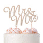 Crystal Creations Mr and Mrs Wedding Cake Topper - Rose Gold Metal - 1 Count - Sparkly Cursive Design