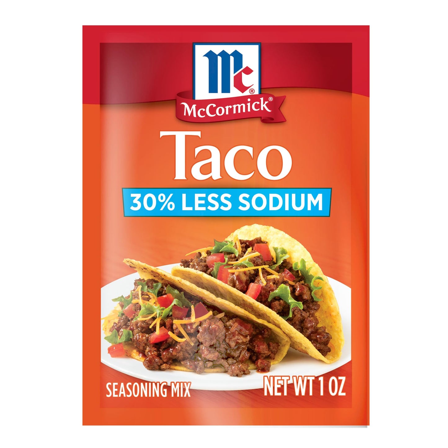 McCormick Taco Seasoning Mix, 30% Less Sodium, No MSG Added, No Artificial Flavors, For Tacos, Nachos, Fajitas and More, 1 oz