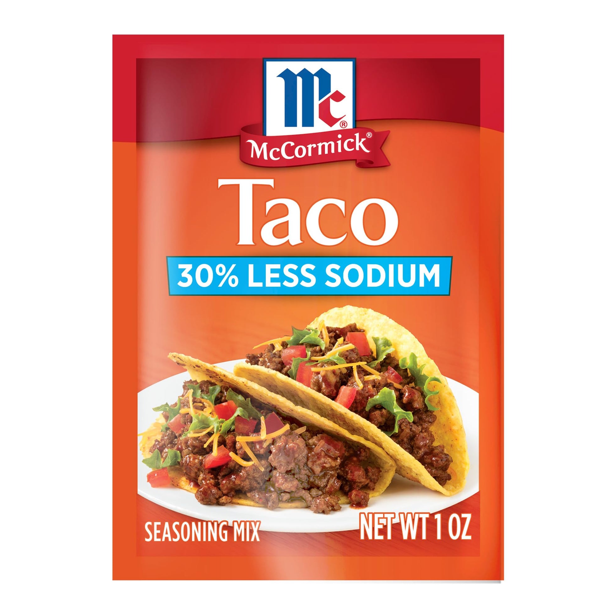 McCormick Taco Seasoning Mix, 30% Less Sodium, No MSG Added, No Artificial Flavors, For Tacos, Nachos, Fajitas and More, 1 oz