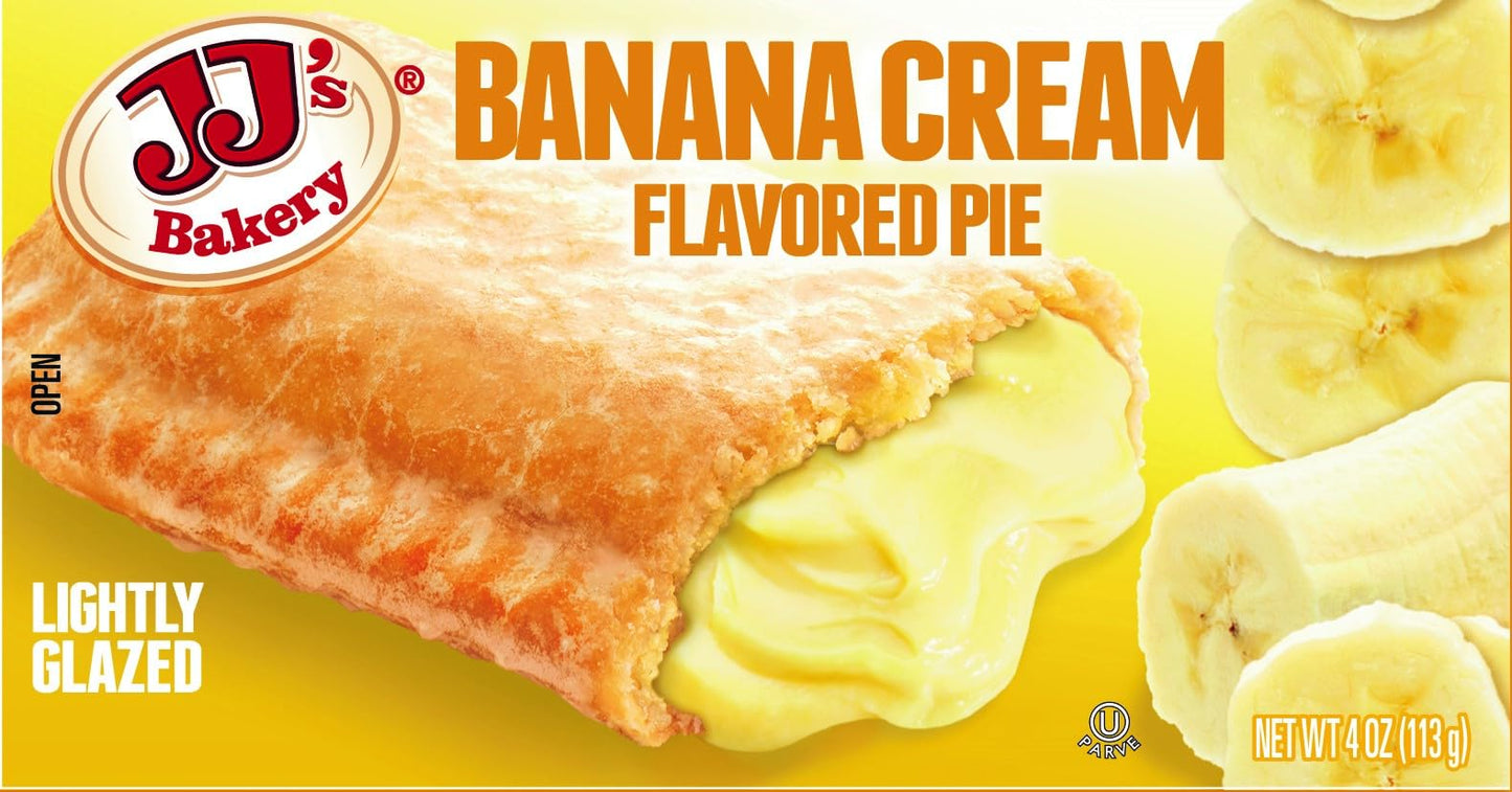 Jjs Bakery Snack Pies, Nut-Free Facility, Kosher Parve, Pack Of 12 (Banana Cream)