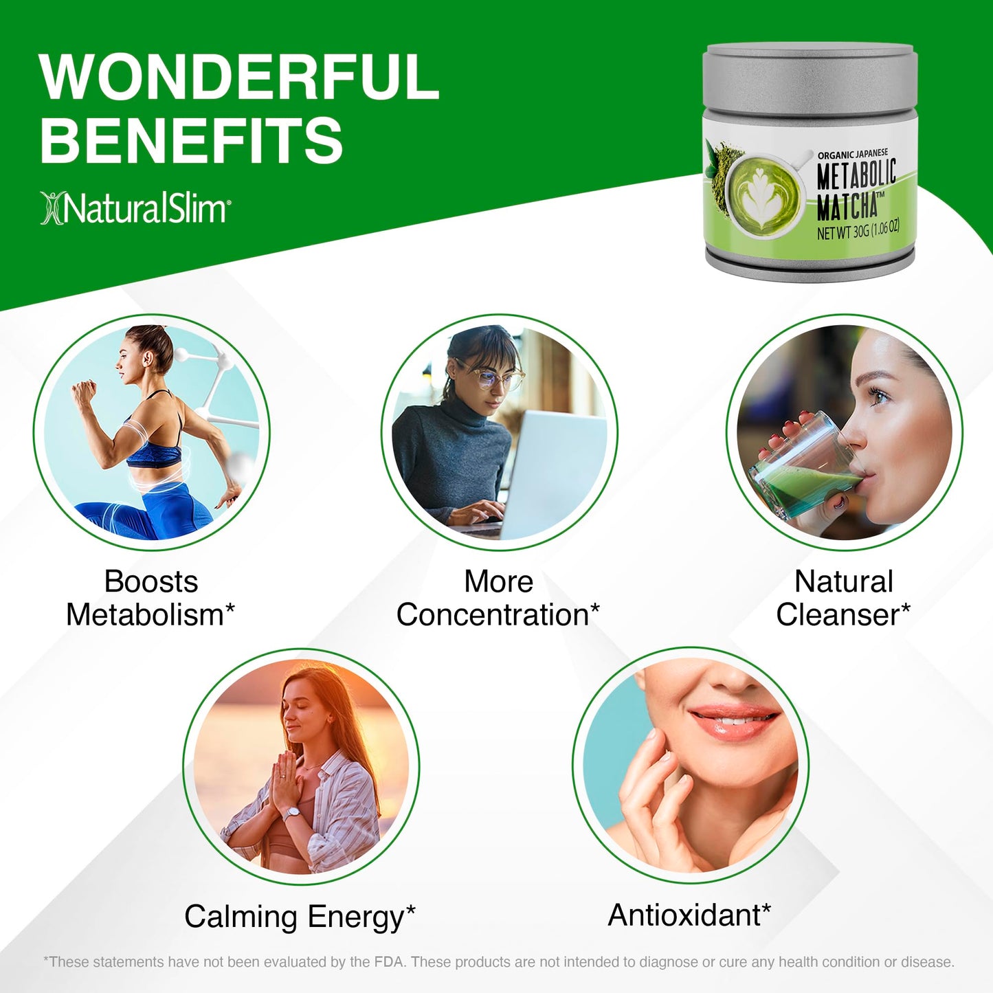 Naturalslim Metabolic Organic Matcha Powder Authentic Japanese Matcha Green Tea Powder - Antioxidant & Anti-Aging Pure Matcha Gr