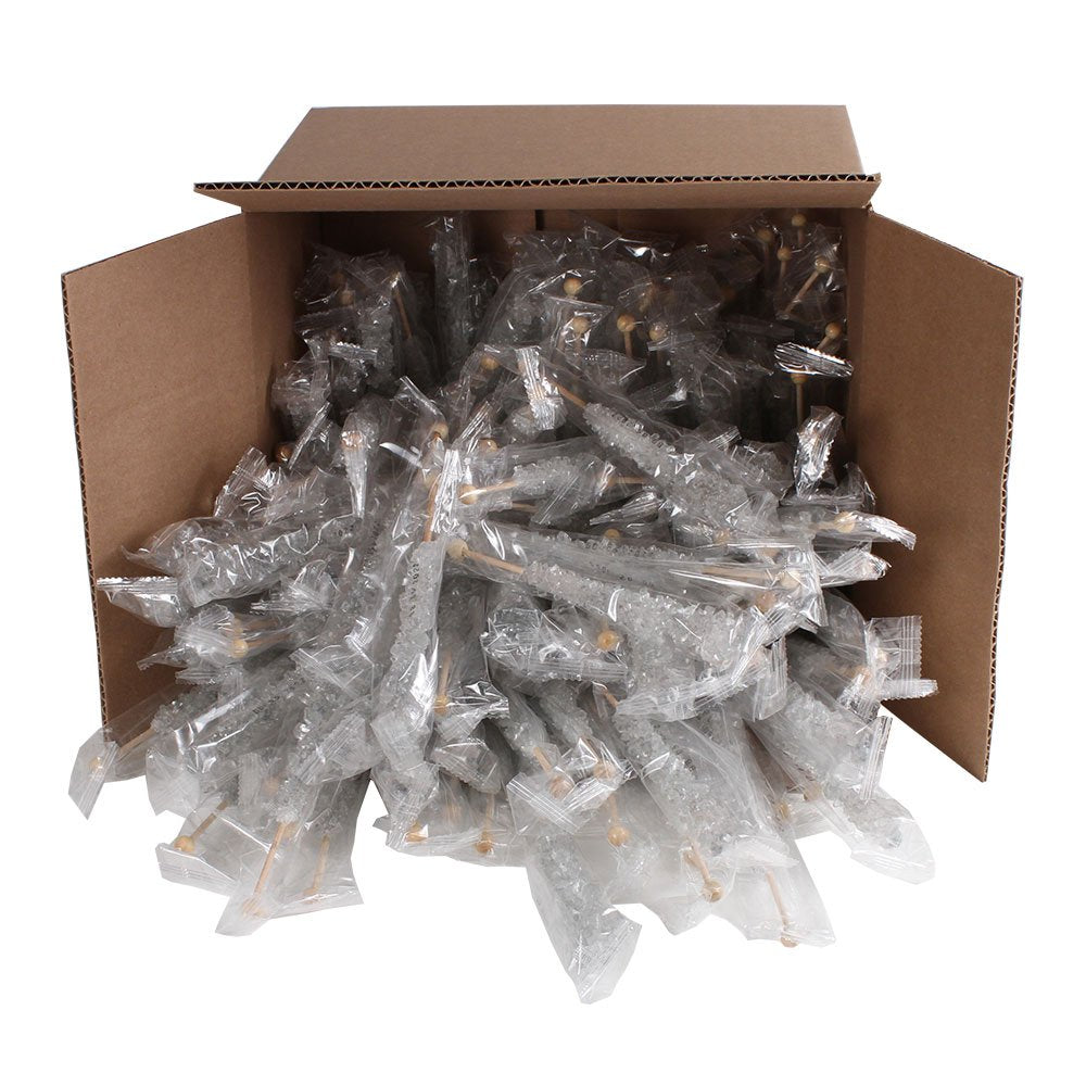 Espeez Extra Large Rock Candy Sticks - 144 Count - Original Flavor - Individually Wrapped - Silver