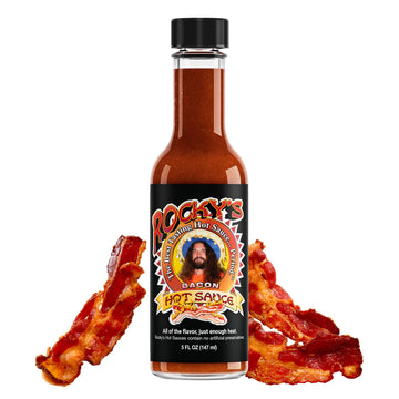 ROCKYS HOT SAUCE Bacon Hot Sauce – Gourmet Red Chili Sauce – 5 Fl Oz