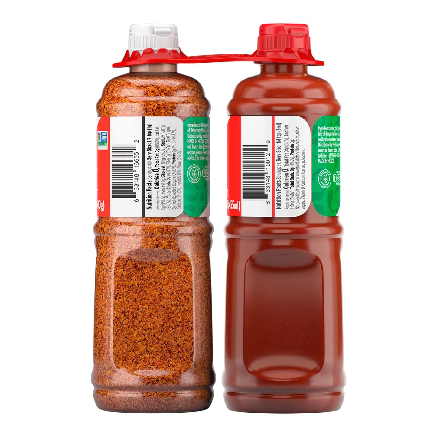 Tajin Clásico Seasoning 14Oz And Tajín Mild Hot Sauce 15.38Oz Bundle (Pack Of 2)